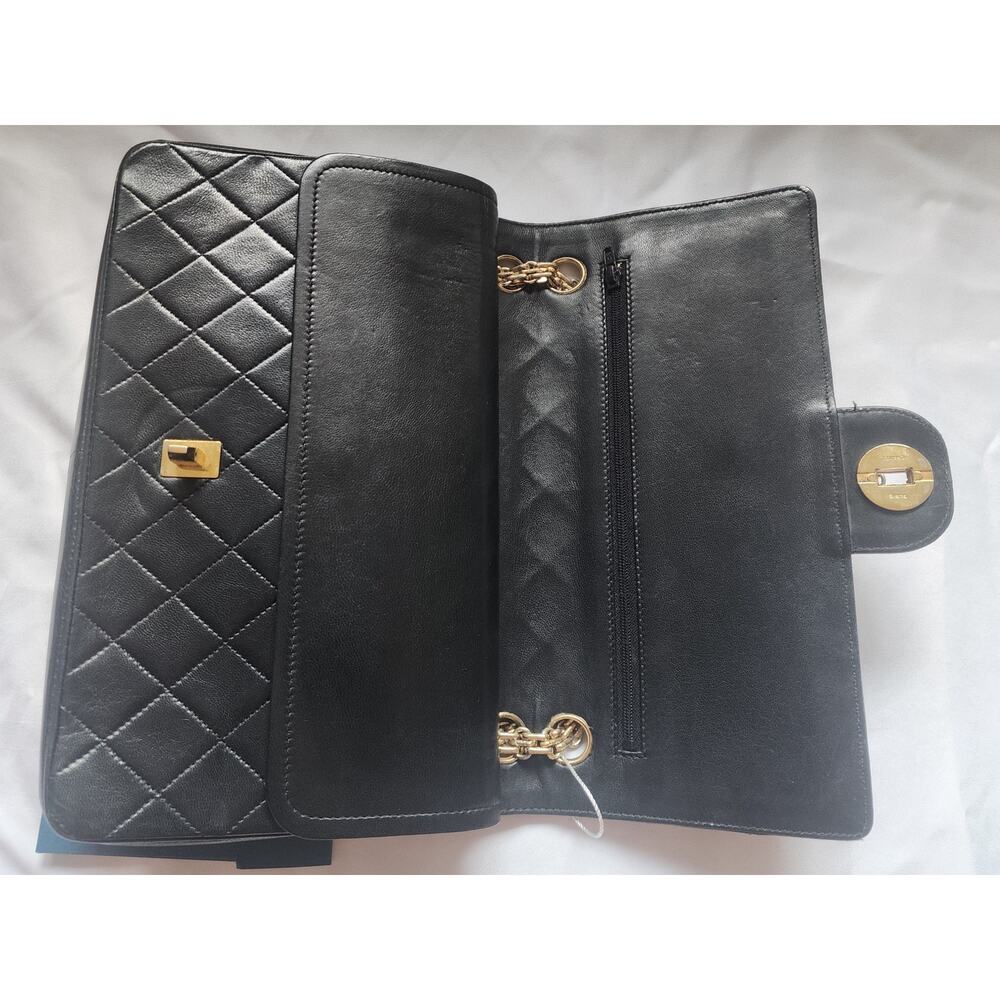 Authentic Vintage Chanel Classic Double Flap Blac… - image 5